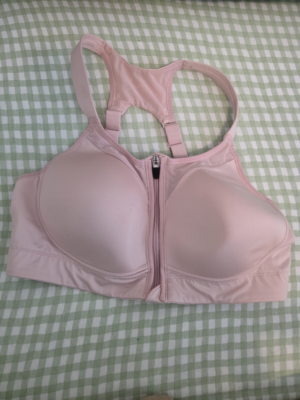 CALIA by Carrie Underwood Blush Pink Front-Zip Racerback Sports Bra